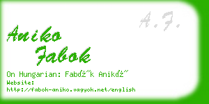 aniko fabok business card